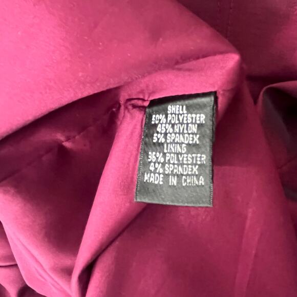 Adrianna Papell Satin Sheath Dress Sz 4 Magenta Shiny Ruching Cocktail Formal - Picture 12 of 14